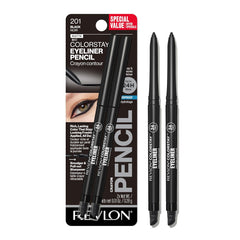 ColorStay Waterproof Eyeliner Pencil – Smudge-Proof, with Built-In Sharpener, Black 201, 2 Pack