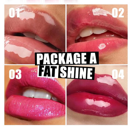 4 Piece Lip Glow Oil Set – Hydrating Tinted Lip Oils for Nourishing Shine & Soft, Plumper-Looking Lips