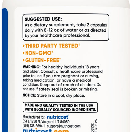 Nutricost Resveratrol 700mg Capsules – 120 Servings