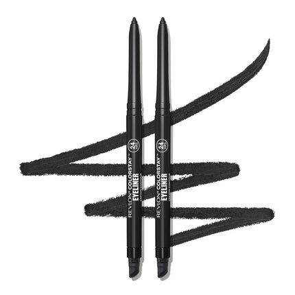 ColorStay Waterproof Eyeliner Pencil – Smudge-Proof, with Built-In Sharpener, Black 201, 2 Pack