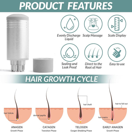 Minoxidil Applicator, Scalp Oil Applicator. Oil Comb. (Silver)