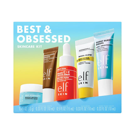 e.l.f. SKIN Best & Obsessed Skincare Kit – 5-Piece Travel-Size Glowy Skin Set