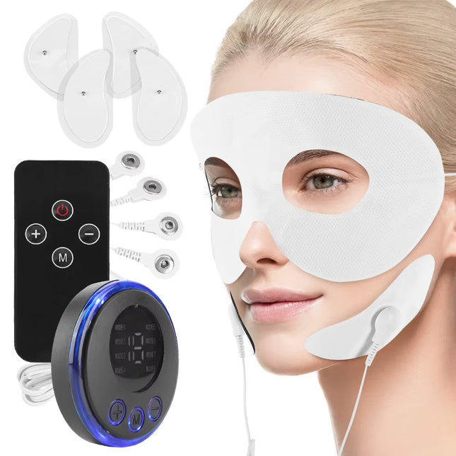 EMS Facial Massager – Microcurrent Face Toning & Tightening Device, USB Rechargeable, 8 Modes & 19 Intensity Levels