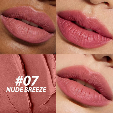 10-Piece Velvet Matte Lipstick Set – Curated Nude & Dark Shades, Soft Matte Finish, Highly Pigmented, Long-Lasting Waterproof Lipsticks