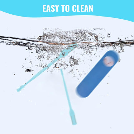 2 in 1 Nose Hair Trimmer – Double-Sided Manual Nose & Ear Grooming Tool, 360° Rotating, Portable, 3-Pack (Blue)