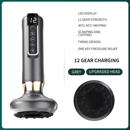 Smart Body Massage Suction Vacuum Cupping Device 6/12 Levels anti Cellulite Heating Cans Back Guasha Scarping Chinese Meridian