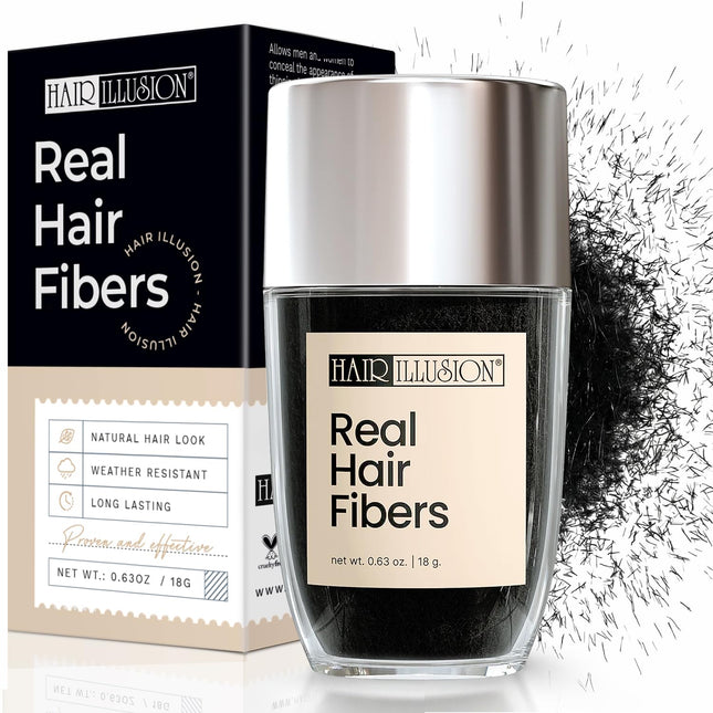 HAIR ILLUSION Black Fibers 18g.