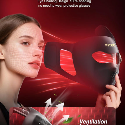 INTEO LED Light Therapy Face Mask – 4-Mode Facial Mask with Red, Blue, Orange & Near-Infrared Light