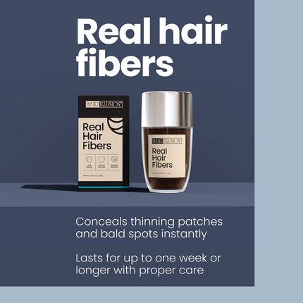 HAIR ILLUSION Dark Brown Fibers 18g.