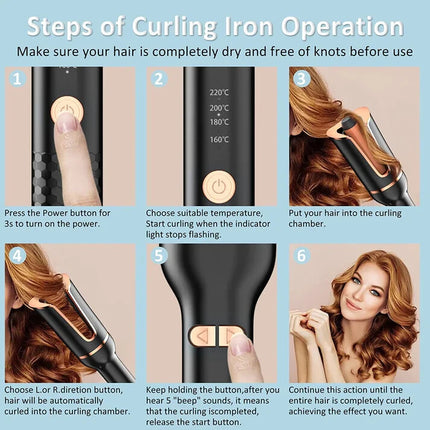 OGSSEN™ Professional Automatic Ceramic Hair Curler for Effortless Waves