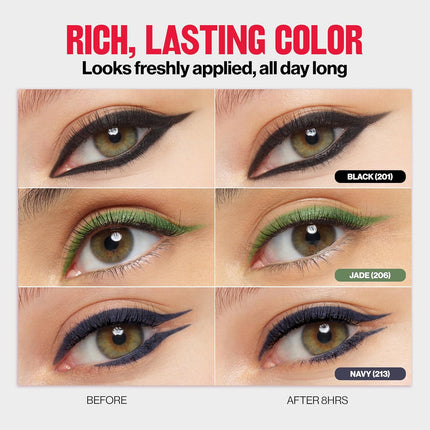 ColorStay Waterproof Eyeliner Pencil – Smudge-Proof, with Built-In Sharpener, Black 201, 2 Pack