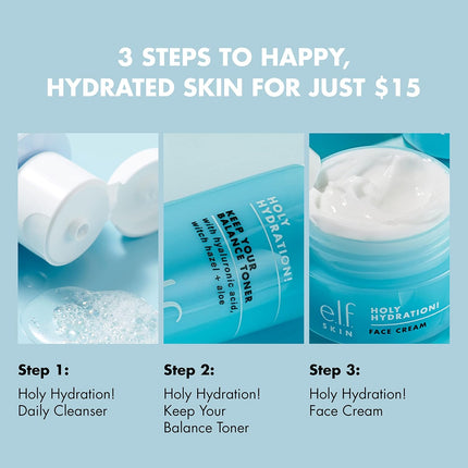 Holy Hydration! The Essentials Mini Kit – Cleanser, Toner & Moisturizer, TSA-Friendly Skincare Set