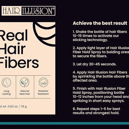 HAIR ILLUSION Dark Brown Fibers 18g.