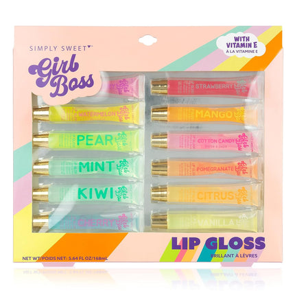 12-Piece Clear Lip Gloss Oil Set – Hydrating Vitamin E Lip Oils with Flavors