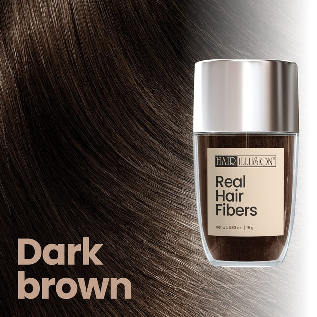 HAIR ILLUSION Dark Brown Fibers 18g.