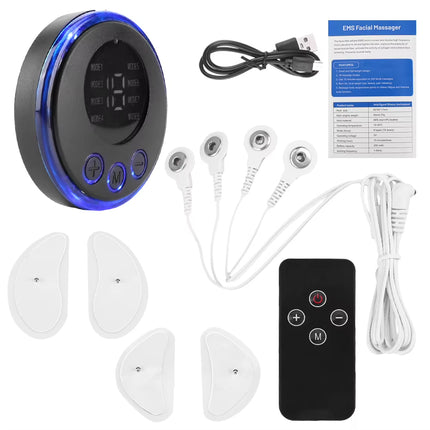 EMS Facial Massager – Microcurrent Face Toning & Tightening Device, USB Rechargeable, 8 Modes & 19 Intensity Levels