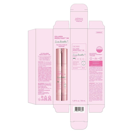 Collagen Reedle Shot 100 Serum with 500Da Collagen Extract & Spicule Microneedling Formula, Korean Skin Booster, 1.69 Fl Oz(50Ml)