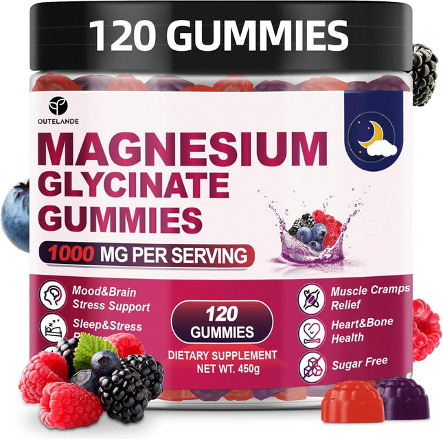 Magnesium Glycinate Gummies 1000 Mg for Women and Men