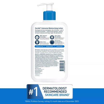 Cerave Intensive Moisturizing Lotion for Dry to Very Dry Skin