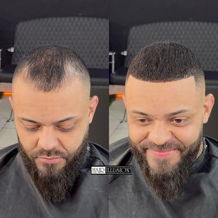 Hair Illusion 100% Real Hair Fibers Combo: Fibers, Hold & Water Spray, & App.