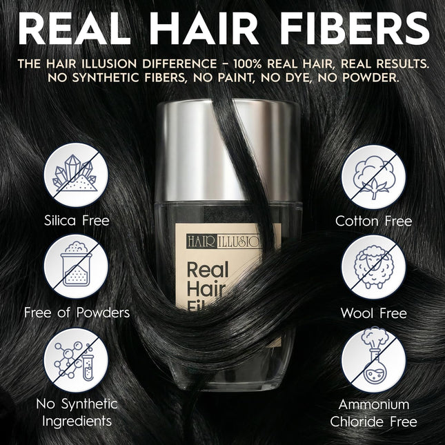 HAIR ILLUSION Black Fibers 18g.