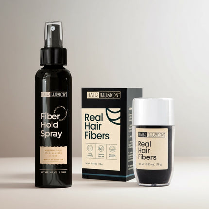 HAIR ILLUSION Fibers & Holding Spray.