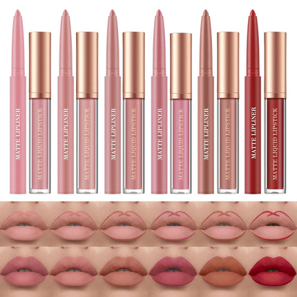 12-Piece Matte Lipstick & Lip Liner Set