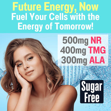 1500Mg NAD+ Sugar Free Gummies - Sugar Free Formula with NR, TMG, ALA, Trans-Resveratrol & Fisetin