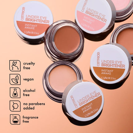 Under Eye Brightener – Conceals & Brightens Dark Circles, with Hyaluronic Acid & Shea Butter, Vegan, Cruelty-Free & Paraben-Free (Light Rose 010)