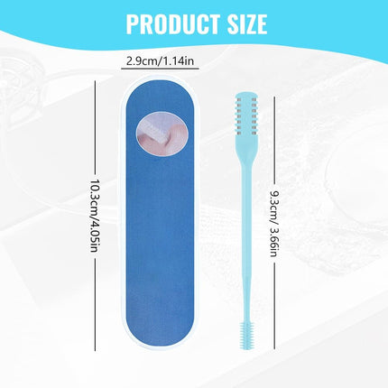 2 in 1 Nose Hair Trimmer – Double-Sided Manual Nose & Ear Grooming Tool, 360° Rotating, Portable, 3-Pack (Blue)