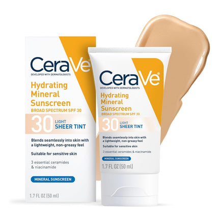 CeraVe Hydrating Mineral Sunscreen Sheer Tint SPF 30.