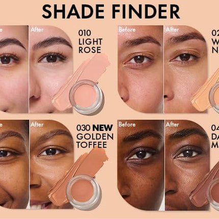 Under Eye Brightener – Conceals & Brightens Dark Circles, with Hyaluronic Acid & Shea Butter, Vegan, Cruelty-Free & Paraben-Free (Light Rose 010)