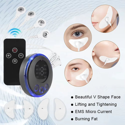 EMS Facial Massager – Microcurrent Face Toning & Tightening Device, USB Rechargeable, 8 Modes & 19 Intensity Levels