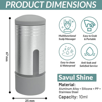 Minoxidil Applicator, Scalp Oil Applicator. Oil Comb. (Silver)