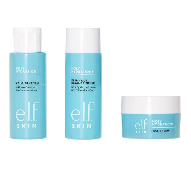 Holy Hydration! The Essentials Mini Kit – Cleanser, Toner & Moisturizer, TSA-Friendly Skincare Set