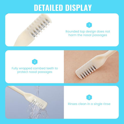 2 in 1 Nose Hair Trimmer – Double-Sided Manual Nose & Ear Grooming Tool, 360° Rotating, Portable, 3-Pack (Blue)
