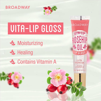 Broadway Vita-Lip Tinted & Clear Lip Gloss Set – 11 Pack Hydrating High-Shine Glosses with Vitamin Oils, Rosehip & Coconut Oil