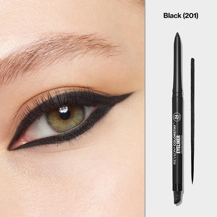 ColorStay Waterproof Eyeliner Pencil – Smudge-Proof, with Built-In Sharpener, Black 201, 2 Pack