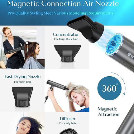 OGSSEN™ Professional Ionic Hair Dryer with Diffuser and High-Speed Motor
